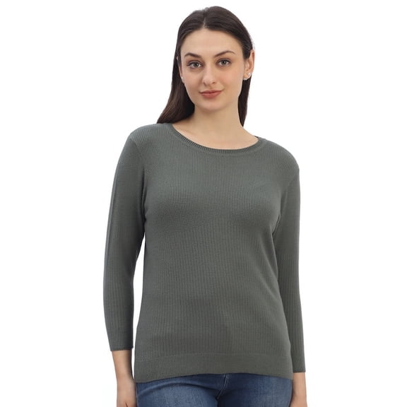 Cavardi Casual Women's Essential Knit Top – Green | Free Size