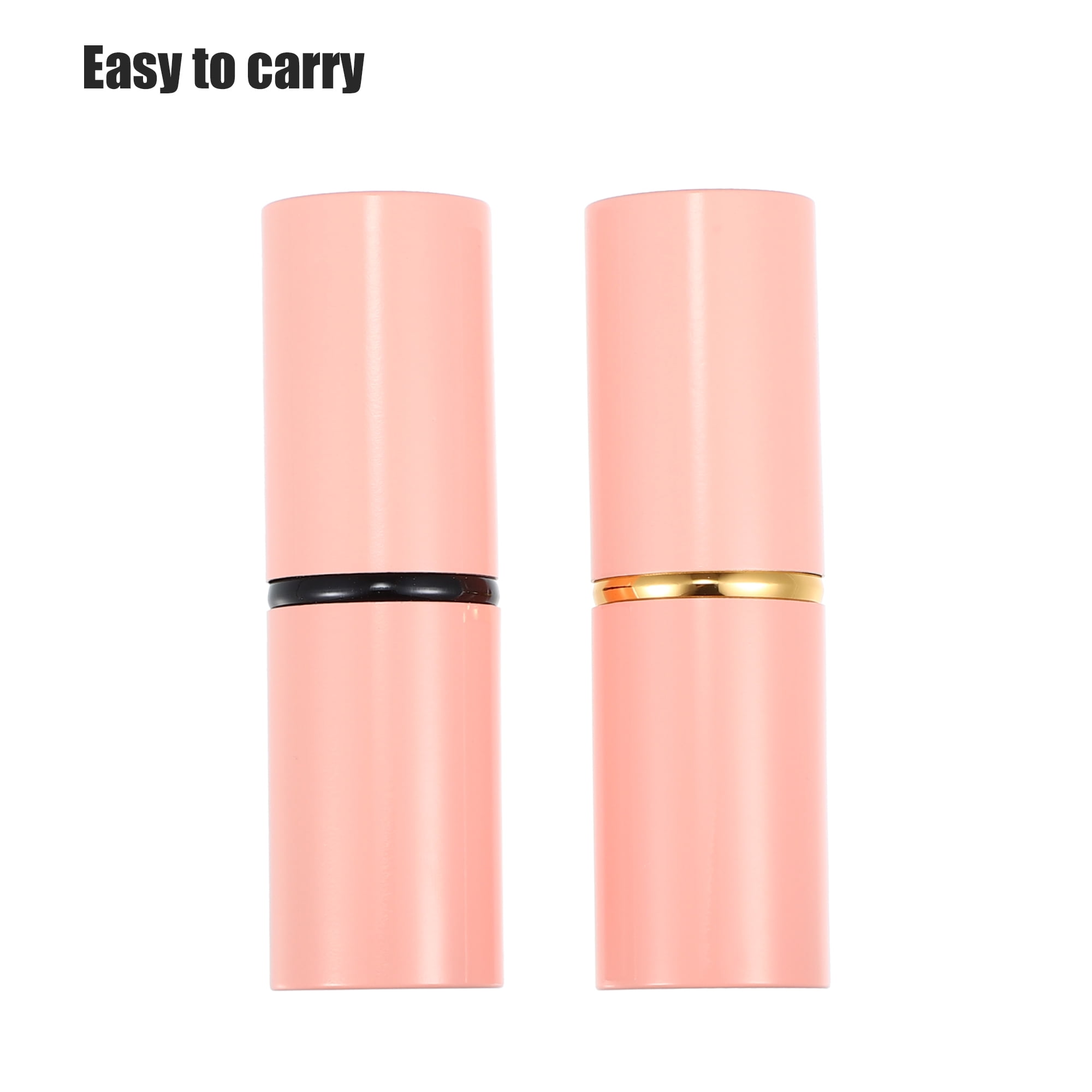 Unique Bargains Makeup Brush Kit Travel Retractable Angled Highlight Pink 2 Pcs