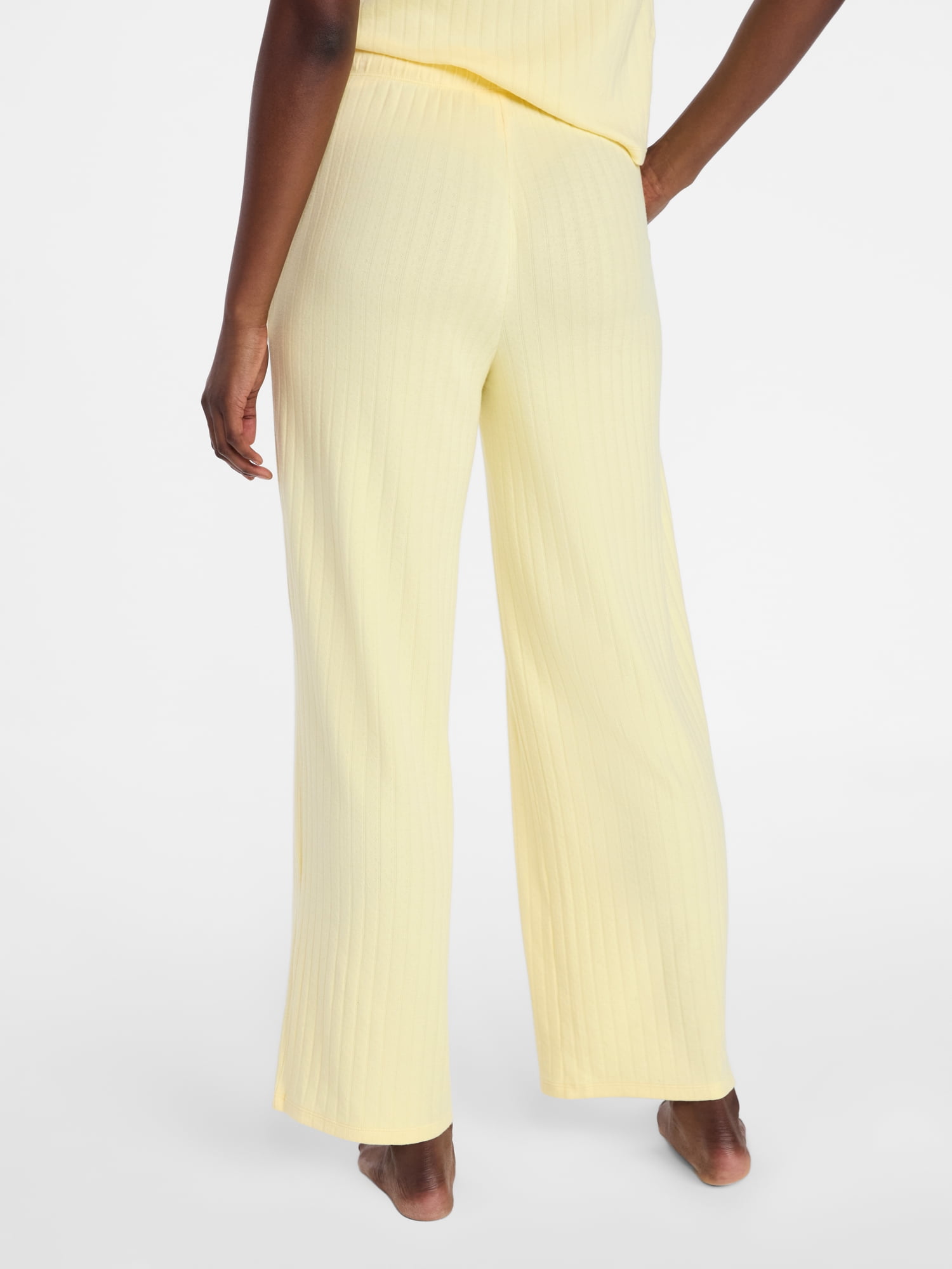 Joyspun Women’s Pointelle Knit Sleepwear Pants, 30'' Inseam, Sizes XS-3X