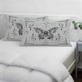 thumbnail image 4 of Grey Butterfly Standard Size Pillow Cover, Pillowcase Protectors with Zipper, Breathable Decorative Throw Pillow Case Cover, Vintage Boho Spring Floral Botancial Pillow Shams for Couch Sofa 20x26Inch, 4 of 8
