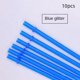 thumbnail image 1 of 10 pajitas reutilizables para beber, nuevas, de 23 cm, con purpurina de colores, de plástico PP, longitud de 230 mm, 1 of 6