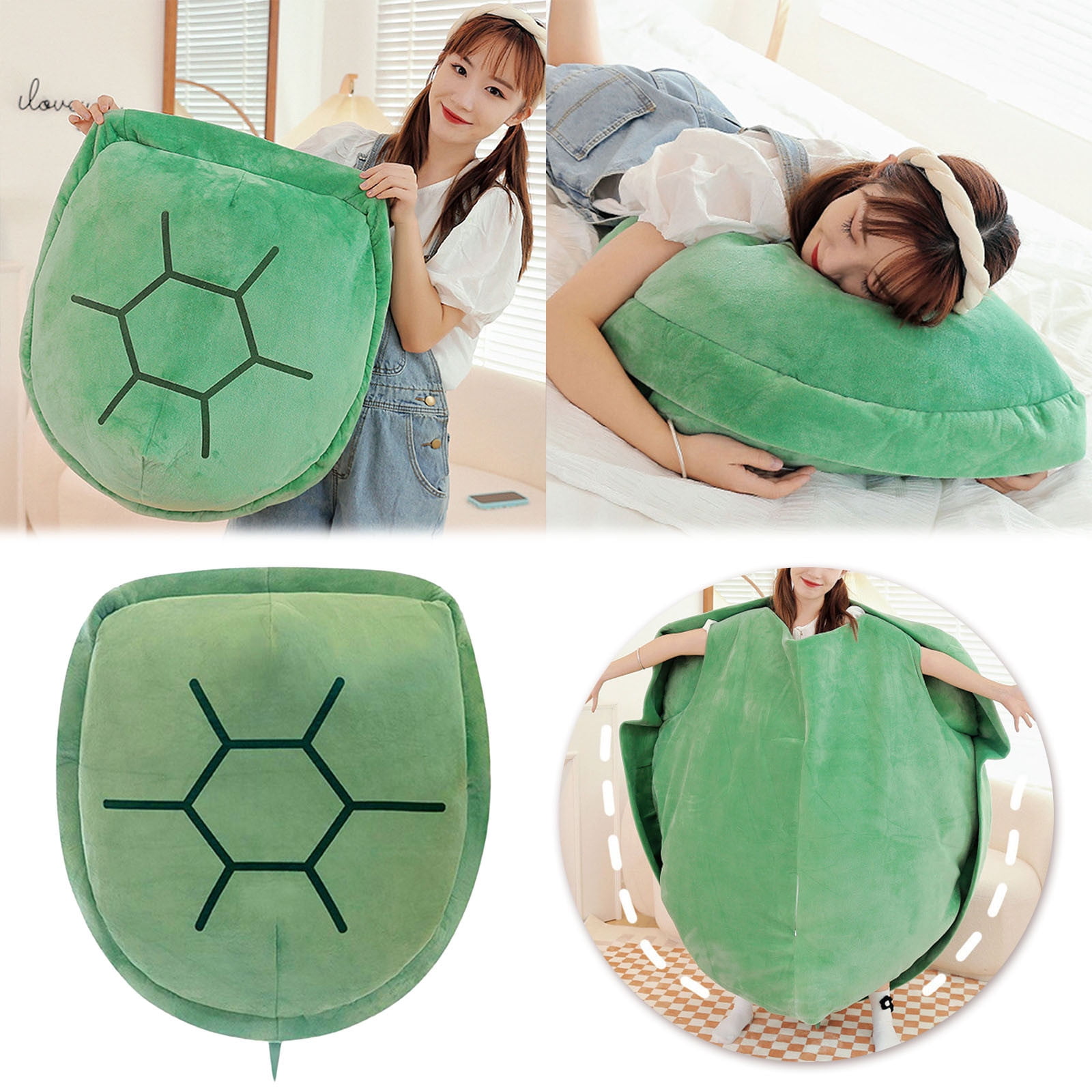 80cm Wearable Turtle Tortoise Stuffed Animal Turtle Dress Up For Adult Toddler Pillowcase Boy Pillowcase with Zipper Closure Pillowcases Satin 1 Silk Pillowcase for Hair And in The Dark Pillowcase