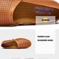 thumbnail image 3 of Men's Oversized Sports Sandals Outdoor Fisherman Sandals Casual Breathable Leather Shoes Spring Summer Business Fashion Closed Toe Yellow 11 UK, 3 of 7