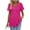 Hot Pink, variant on Staron Women Eyelet Lace V Neck Short Sleeve Casual Comfy Vacation Beach Loose Blouses Tops, Pink S
