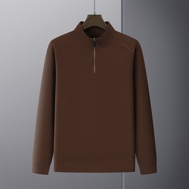 pstuiky camisas de manga larga para hombre, Blusa/camisa informal y moderna de color liso con cuello alto, manga larga y bolsillo con cremallera para hombre top de hombre xl