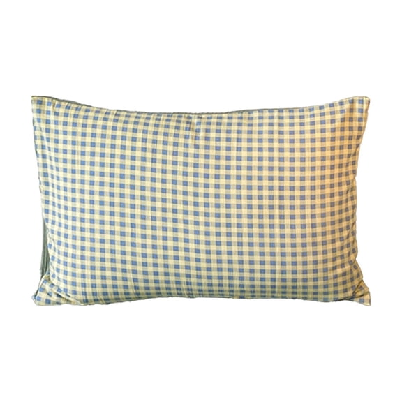 Gingham Pillowcases Standard Size Pillow Plaid Pillowcases, Grid Checkered Gingham Washed Cotton Pillow Covers with Envelope Closure, Soft & Durable (29''x19'',Green)