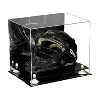 Deluxe Acrylic Catchers Helmet Display Case with White Risers and Mirror (A002-WR)
