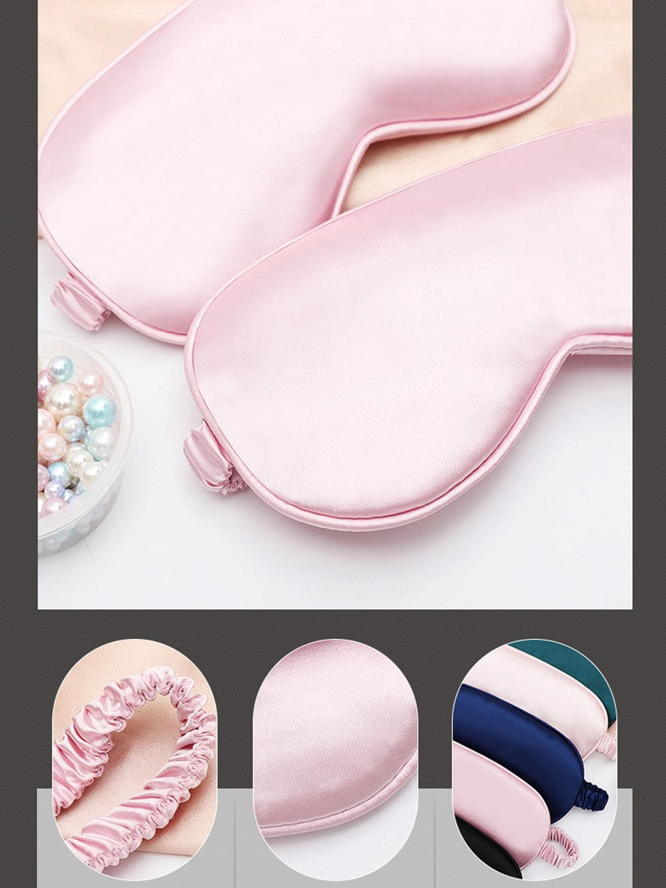Blackout Sleep Eye Mask Satin Like Cooling Comfortable Relieve Fatigue Nap Sleep Back To School Supplies-Pink10 Pieces