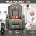 thumbnail image 3 of Sesslife Lift Recliner Chair for Adults, Electric Power Lift Recliners with Heat and Massage, Reclining Mechanism Electric Recliner with USB Port, Cup Holders, for Living Room Home, Light Brown, 3 of 8