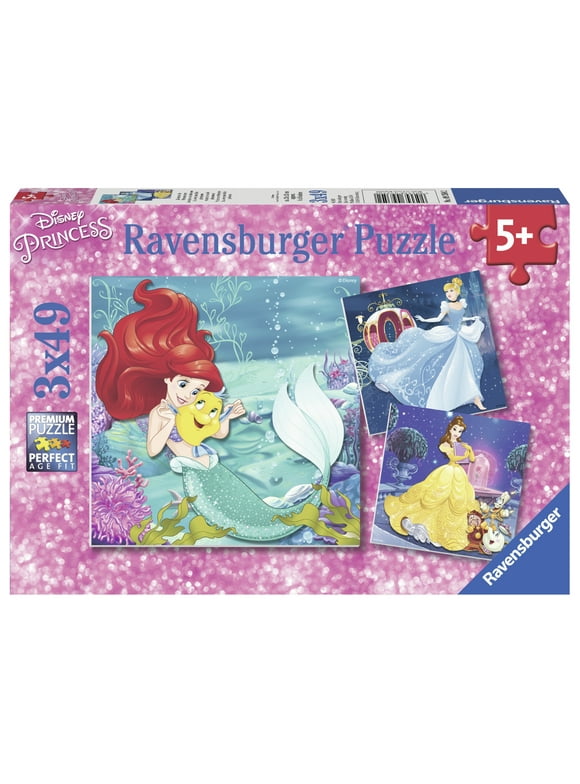 Ravensburger - Disney Princesses - Three 49 Piece Kids Jigsaw Puzzles