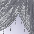 thumbnail image 3 of Sheer Lace Waterfall Window Valance with Bead Tassels Floral Embroidered Valance Curtains Semi Sheer Rod Pocket Valance/Swags for Bedroom/Living Room/Kitchen/Basement, 3 of 6