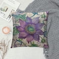 thumbnail image 2 of Seamless Spring Floral Throw Pillow Cover Transparent Purple Clematis Flowers on Climbing Twigs Decorative Square Pillow Case for Home Bedroom Living Room Cushion Cover, 2 of 5