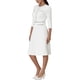 thumbnail image 4 of INSPIRE CHIC Vestido A-Line para Mujeres con Color Contrastante para Trabajar con Recortes de Tweed XL Blanco, 4 of 6