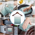 thumbnail image 3 of Teal Ombre Kitchen Towels Set of 2, Water Absorbent Dish Towel, Modern Abstract Art Farmhouse Striped Decorative Hand Towels - Quick Drying Cloth for Cooking Baking, 18x28 Inch, 3 of 8