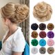 thumbnail image 1 of Benehair Moño para el cabello Postizo Scrunchy Updo Piezas para el cabello Coleteros esponjosos Donut Postizo Sintético Rizado Ondulado Moños desordenados con banda de goma elástica Rubio dorado y rub, 1 of 5