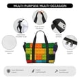 thumbnail image 3 of Travel Duffle Bag Colorful Building Blocks Travel Tote Bags Carry on Luggage Waterproof Weekender Bags with Top Handle Adjustable Shoulde Strap for Travel Gym, 3 of 5
