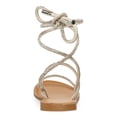 thumbnail image 2 of MADDEN GIRL Womens Silver Wrapping Ankle Rhinestone Strappy Ariela Round Toe Wedge Lace-Up Sandals Shoes 8, 2 of 4