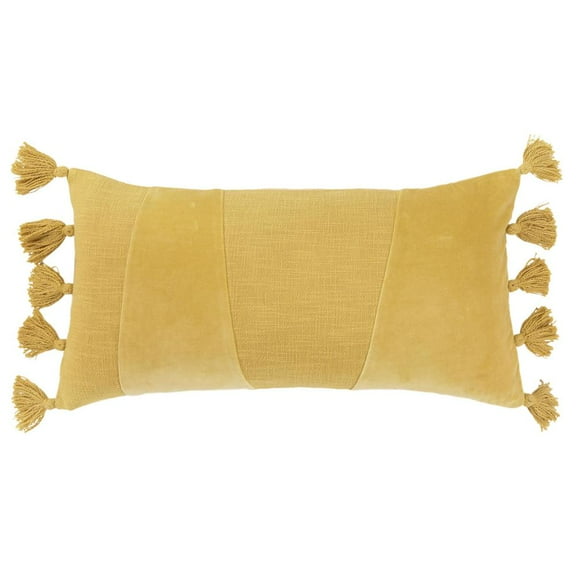 Rizzy Home Yellow 14"X26" Geometric Pieced Poly Filled Throw Pillow