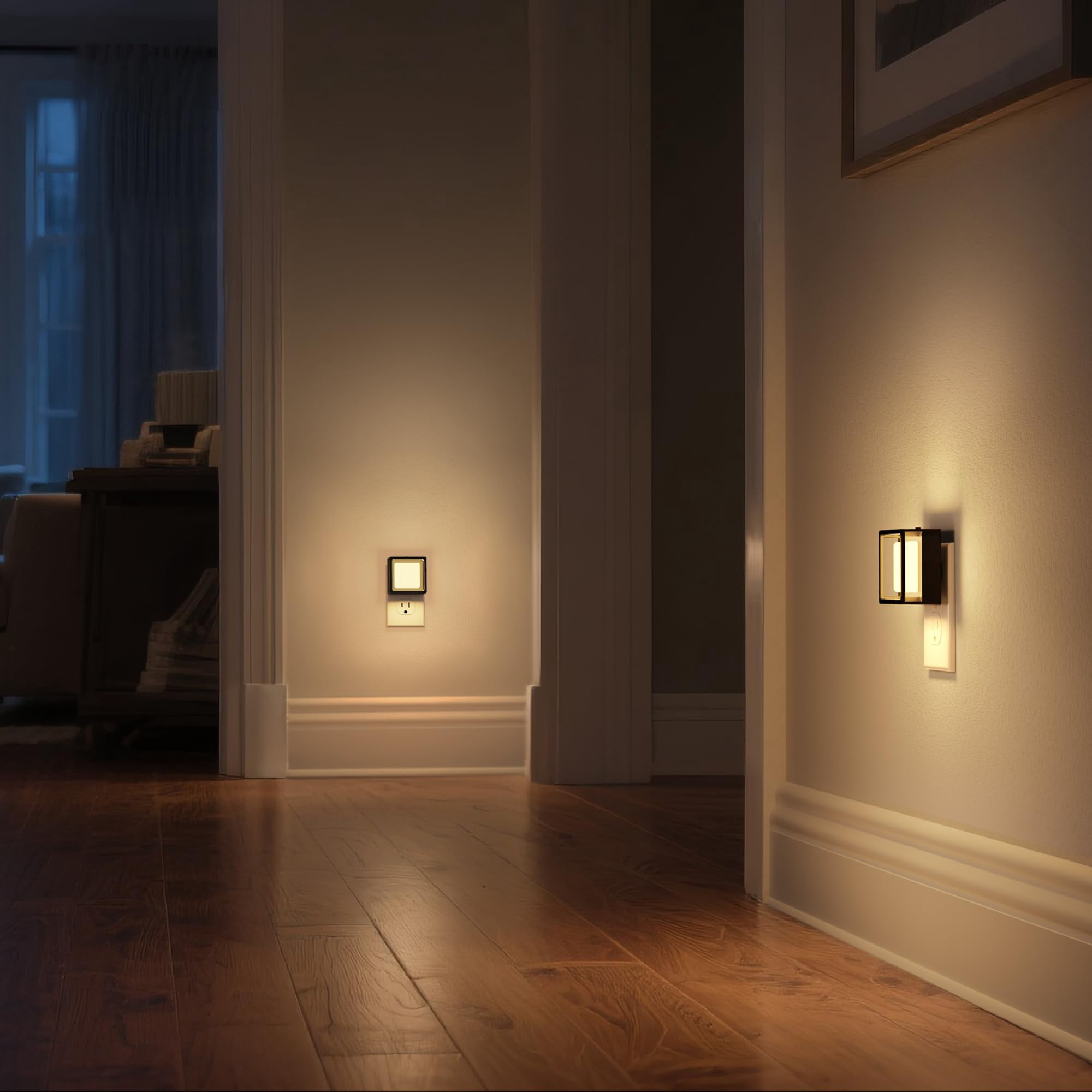 LED Night Light, Night Lights Plug Into Wall [4 Pack] with Dusk-to-Dawn Sensor, Dimmable Nightlights, Adjustable Brightness for Bathroom, Hallway, Bedroom,Kids Room,Stairway,Soft White