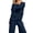 Blue, variant on Women Knit Two Piece Outfit, Boat Neck Pleated Hem Sweater Top & High Waist Wide Leg Pants Elegant Loungewear Solid Color Multiple Shades S To 5XL Plus Size Friendly True To Size