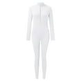 thumbnail image 4 of Women's Jumpsuits, Rompers & Overalls Zipper V Neck Long Sleeve Bodysuit Catsuit Sport Jumpsuits for Women, 4 of 5