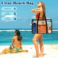 thumbnail image 3 of Fammart Large Clear Beach Tote , Clear Beach Bag for Women, Large Pool Tote Bag With Zipper Closure, Waterproof, Sandproof, Black, 3 of 8