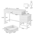 thumbnail image 4 of Tribesigns Computer Desk with 5 Drawers, Home Office Desks with Reversible Drawer Cabinet Printer Stand, Industrial PC Desk with Storage, Rustic Study Writing Table Workstation for Small Spaces, 4 of 8