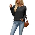 thumbnail image 3 of Wevis Round Neck Knit Autumn Pullover for Women Long Sleeve Basic Casual Tops Casual Loose Sweater, 3 of 7