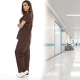 thumbnail image 4 of Conjuntos de uniforme médico para mujer Uniformes médicos de seis bolsillos (cuello en V con pantalón cargo), 4 of 5