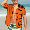 thumbnail image 7 of Honeii Halloween Bats Print Men’s Hawaiian Shirt,Classic Button-Down Short Sleeve Shirt, for Beach, Vacation, and Outdoor Activities,Small, 7 of 7