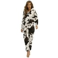 thumbnail image 4 of DHFJKG Womens Pajamas Adult Onesie Pajamas Fluffy Cute Ears Hooded Cow Printed Zipper Jumpsuit Slouchy Warm Loungewear Party Wear Classic Nightwear, 4 of 4