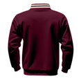 thumbnail image 6 of Men's Solid-color Casual Fleece Hoodie, Loose Stand-up Collar Semi-zipper Casual Sport Pullover Hoodie for Men,Wine,XL, 6 of 8