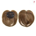 thumbnail image 3 of CAROOTU Seamless Silks-Base Hair Topper Fringe Hairpiece Straight Clip in Forehead Topper with Wispy Bangs, 3 of 7