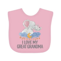 Inktastic I Love My Great Grandma Cute Elephants in Night Sky Boys or Girls Baby Bib