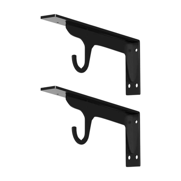 YWMJZEU Closet Rod Holder Wall Mount Space Saving Fitting Bracket Thickened Sturdy Shelf Black