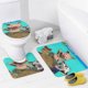 thumbnail image 4 of ¡Jakers! Las aventuras de Piggley Winks-theme 4-Piece Shower Curtain Set with Rugs, Waterproof Bathroom Decor Set Includes Bath Mat, U-Shaped Rug, Toilet Lid Cover and Curtain with Hooks, 4 of 6