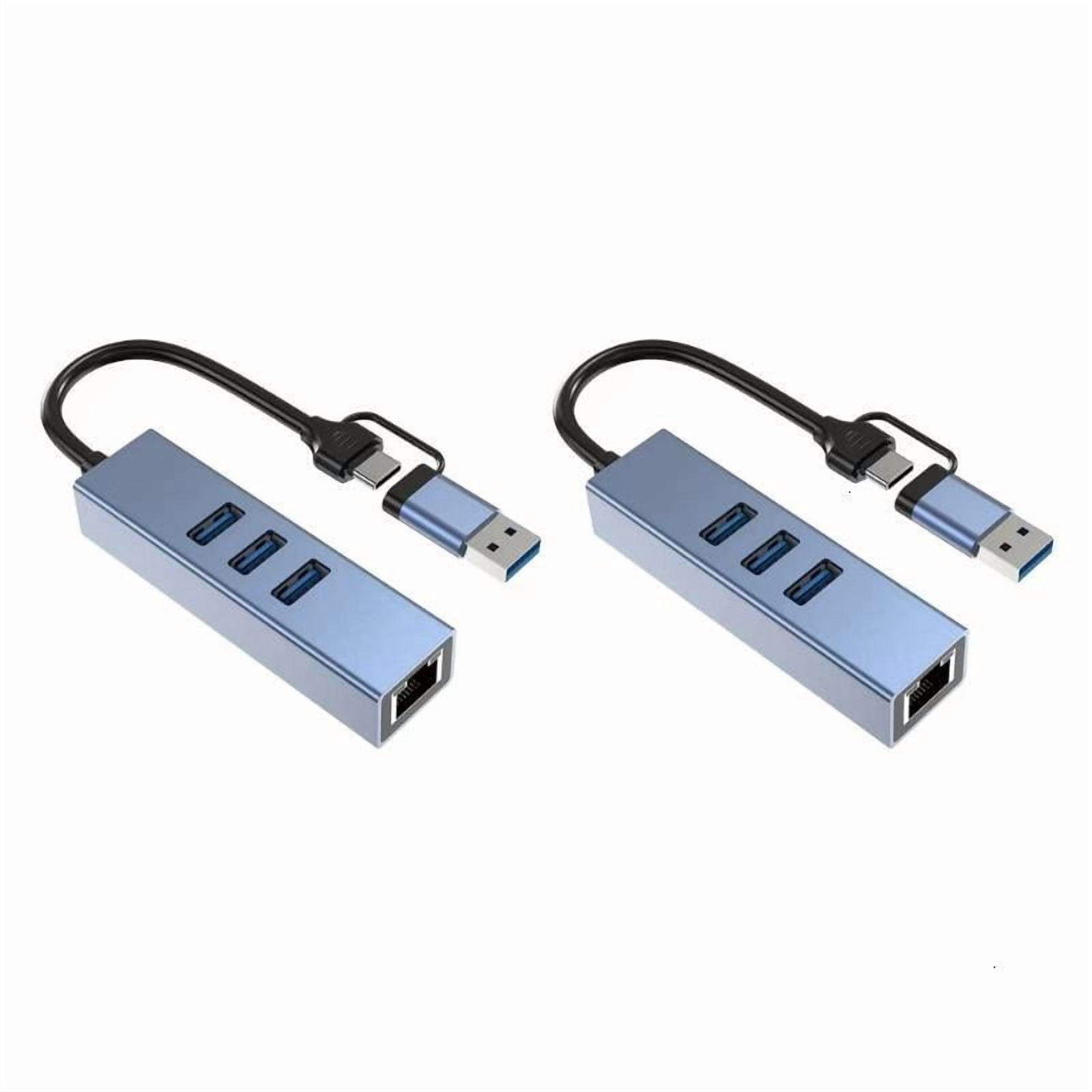 CEORPER USB A USB C to USB3.0 Hubs With Gigabit Ethernet Port Adapter For Office Home