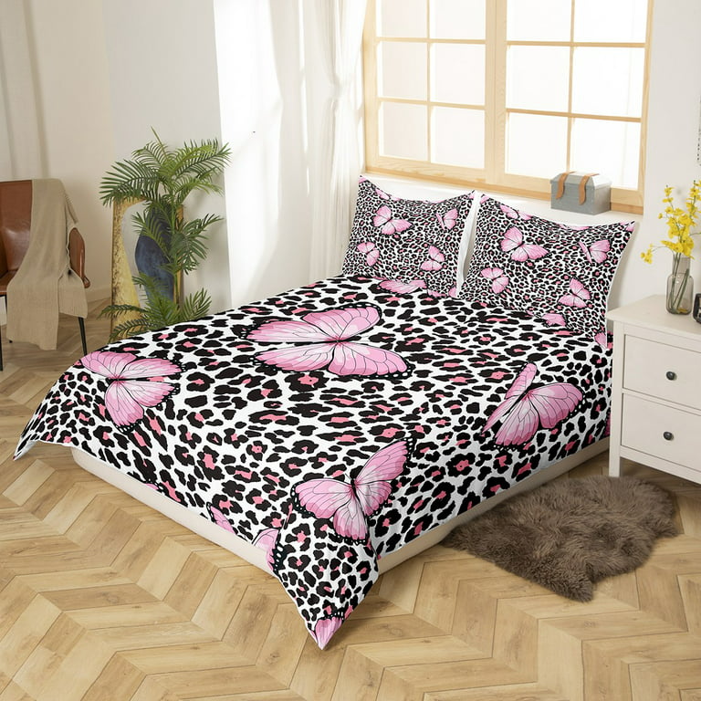 Sparkly Pink Leopard Print Decor For Teen Girls Throw Pillow