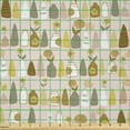 thumbnail image 2 of Ambesonne Floral Fabric by the Yard Microfiber, Flowers in Different Vases, 2 Yards, Dark Peach Multicolor, 2 of 2