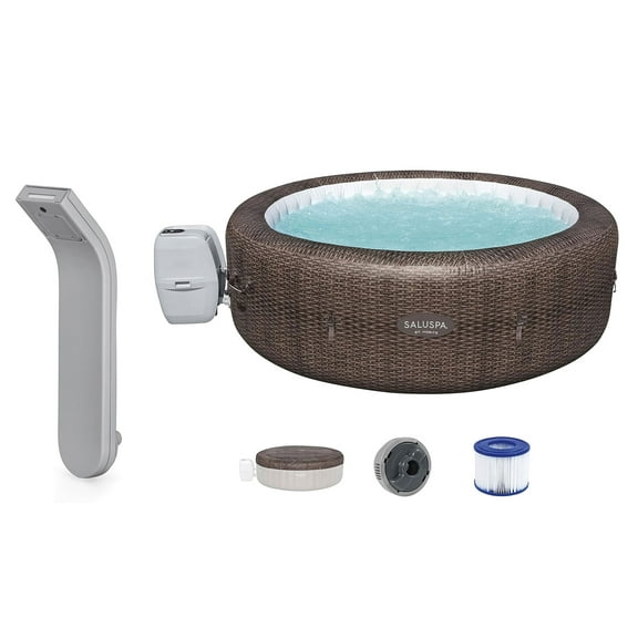 SaluSpa LED Spa Waterfall with Bestway St Moritz AirJet Hot Tub