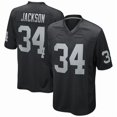 thumbnail image 1 of Maillot de Football Adulte Noir Las Vegas Raiders 34 Bo Jackson -S, 1 of 2