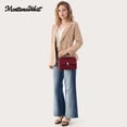 thumbnail image 7 of Montana West Quilted Crossbody Bag for Women Small Clutch Purse with Silver Chain, Burgundy, 7 of 7