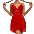 thumbnail image 2 of Lingerie Aguichant pour Femmes Robe de Pyjama Aguichant à Bretelles Fendue avec Dos Ouvert Tentation Pyjama Maison Mode Dos Ouvert Jupe Courte Ensemble Lingerie Aguichant, 2 of 4