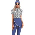 thumbnail image 1 of Maillot de Bain pour Femmes, Combinaison à Manches Courtes, Fermeture Éclair devant, 3 Pcs, 4TG, 1 of 5