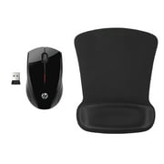 HP Wireless Mouse X3000 G2 in Black Travel-Friendly Modern Home Office Bundle with Coordinating Gel Mouse Pad in Black