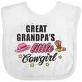 thumbnail image 3 of Inktastic Great Grandpa's Little Cowgirl with Cowgirl Hat and Boots Girls Baby Bib, 3 of 4