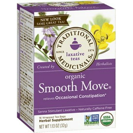 TRADITIONAL MEDICINALS laxatif Thés Sachets de thé de Smooth Move organiques - 16 CT