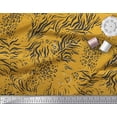 thumbnail image 2 of Soimoi Gold Viscose Chiffon Fabric Leopard & Tiger Animal Skin Print Fabric by Yard 42 Inch Wide, 2 of 3