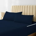 thumbnail image 2 of 6 Piece Sheet has Zipper Sheet Set, Queen Size 8 Inch Deep Pocket, 800 TC, Stripe Navy Blue Color., 2 of 9