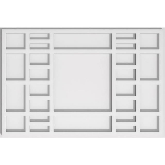 Ekena Millwork CMP22X14BX 14.62 x 22 in. Rectangle Beaux Médaillon de Plafond Contemporain PVC